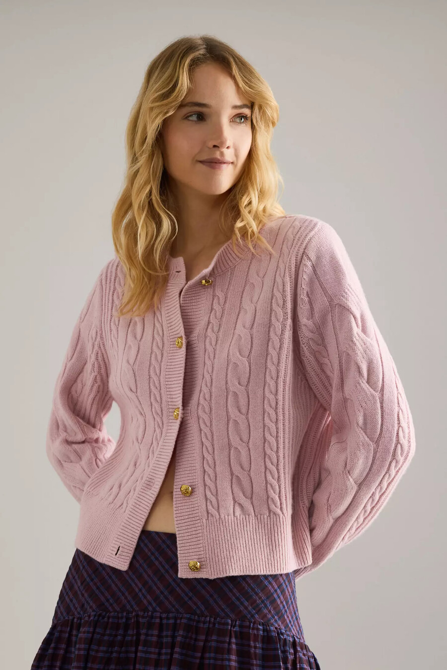 barbour elina wool-cashmere cable-knit cardigan