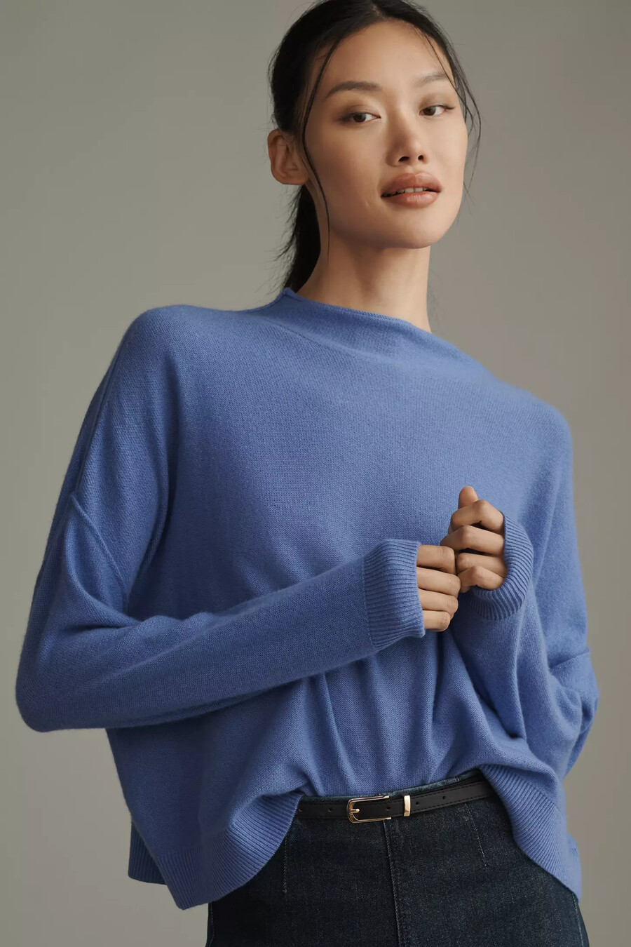 alani cashmere mock neck jumper pullover