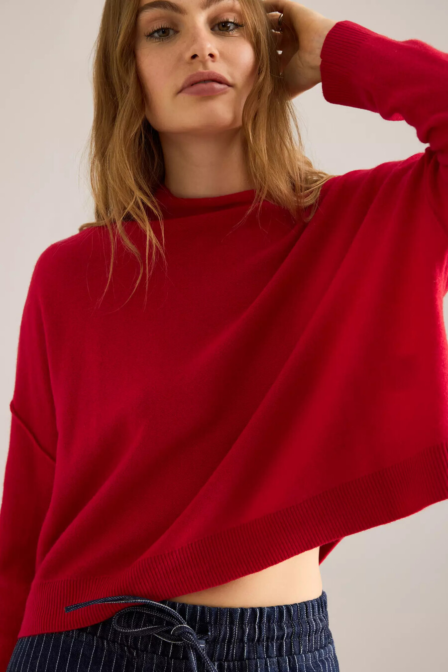 alani cashmere mock neck jumper pullover