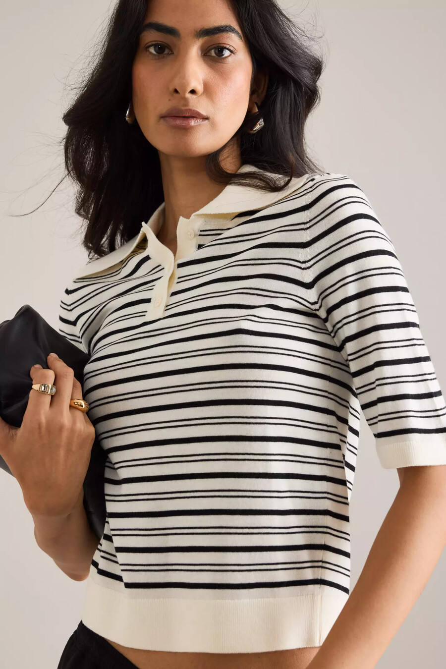 selected thea knit polo top