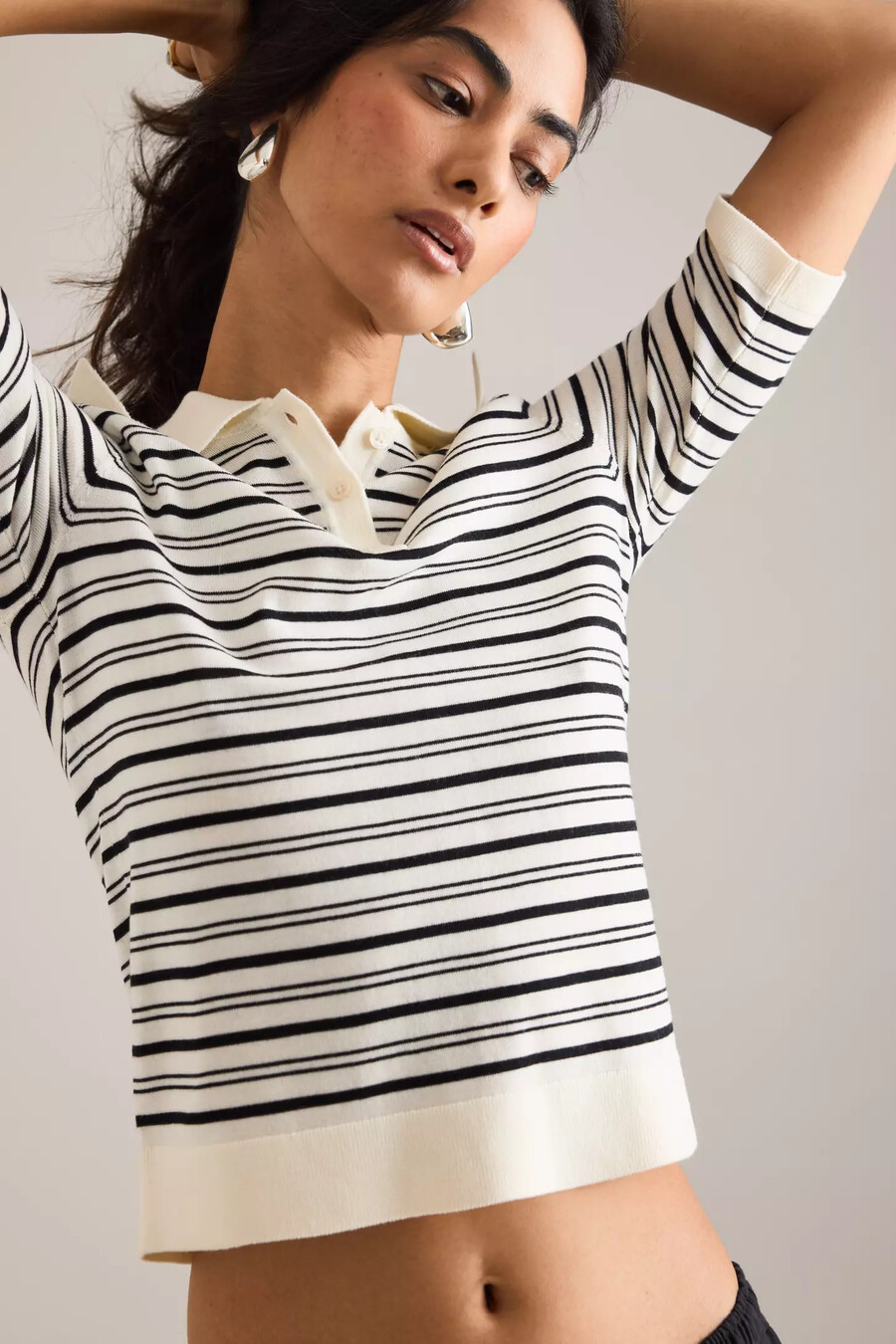 selected thea knit polo top