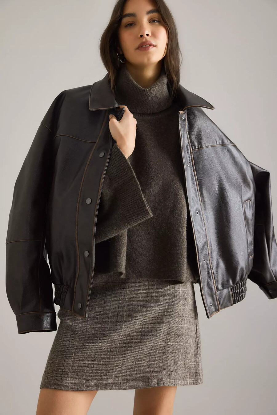 selected elina roll-neck cape jumper