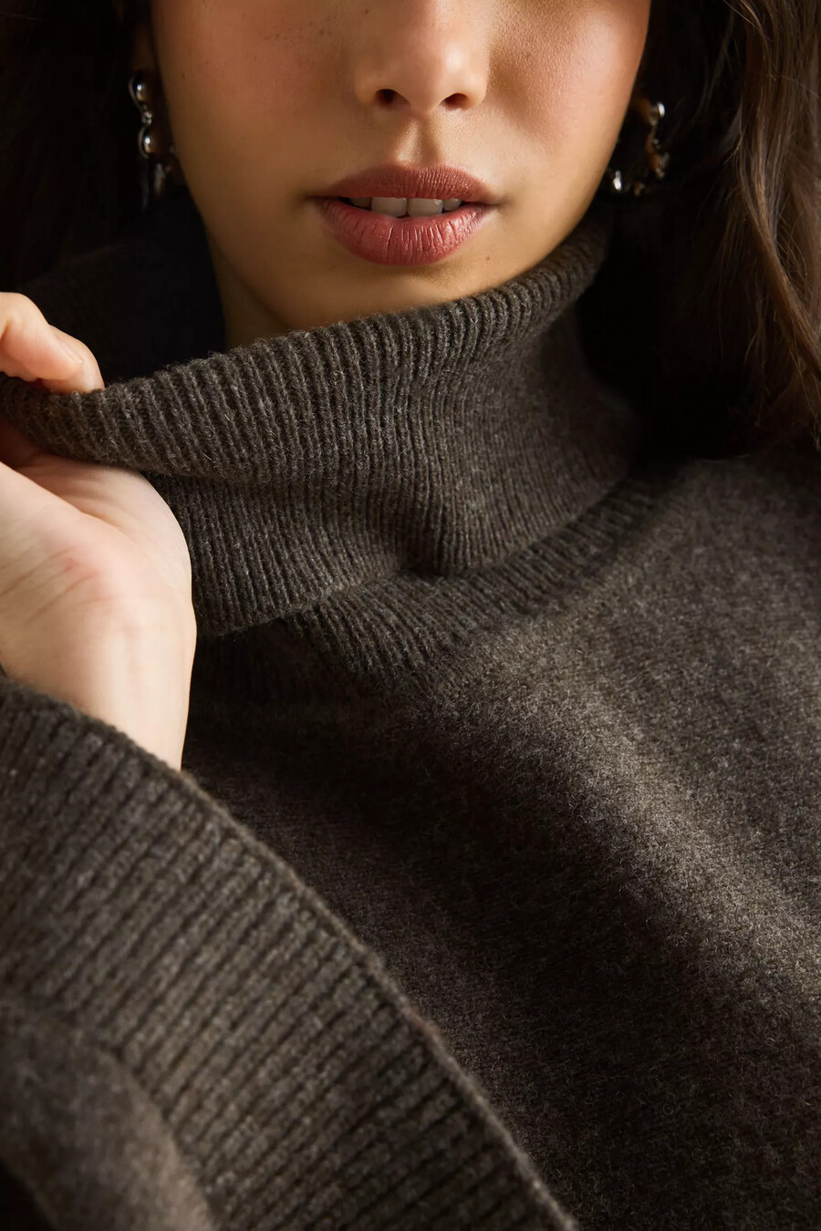 selected elina roll-neck cape jumper