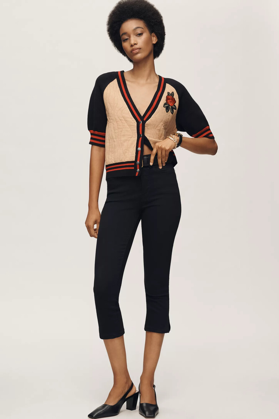 maeve sporty short-sleeve cardigan