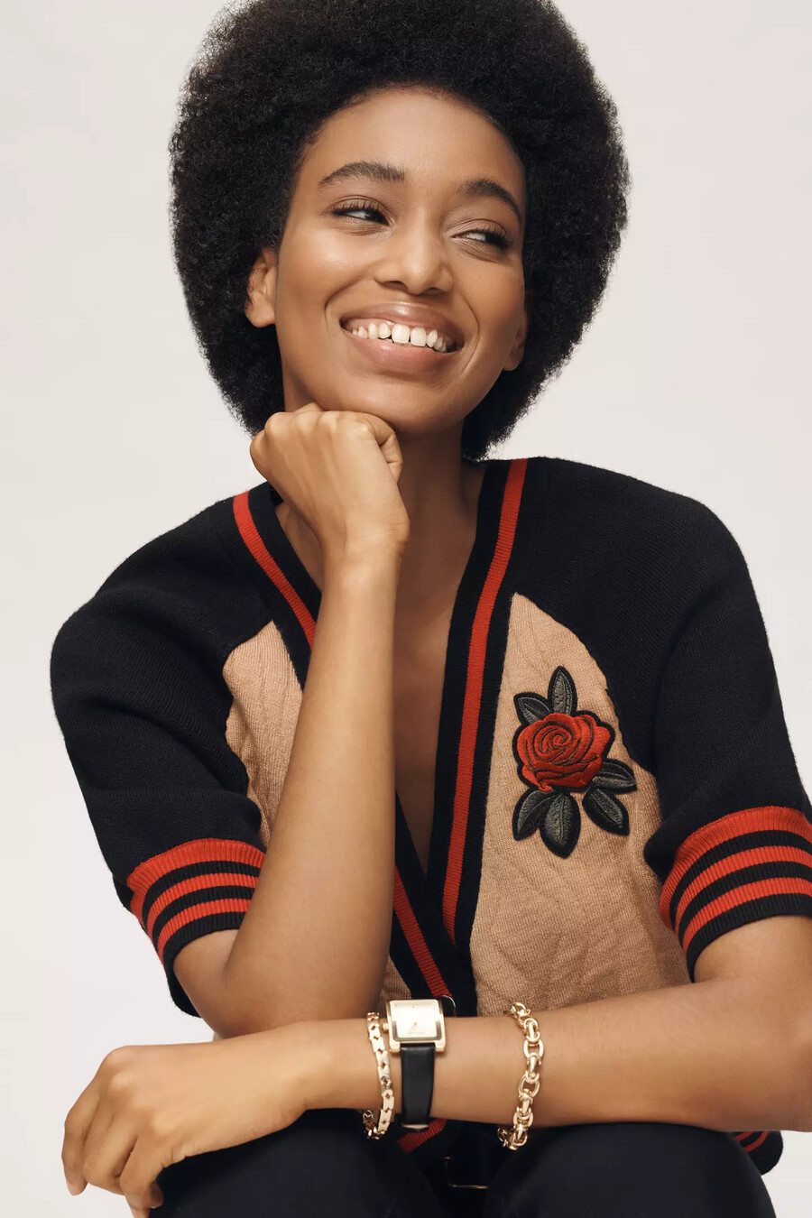 maeve sporty short-sleeve cardigan