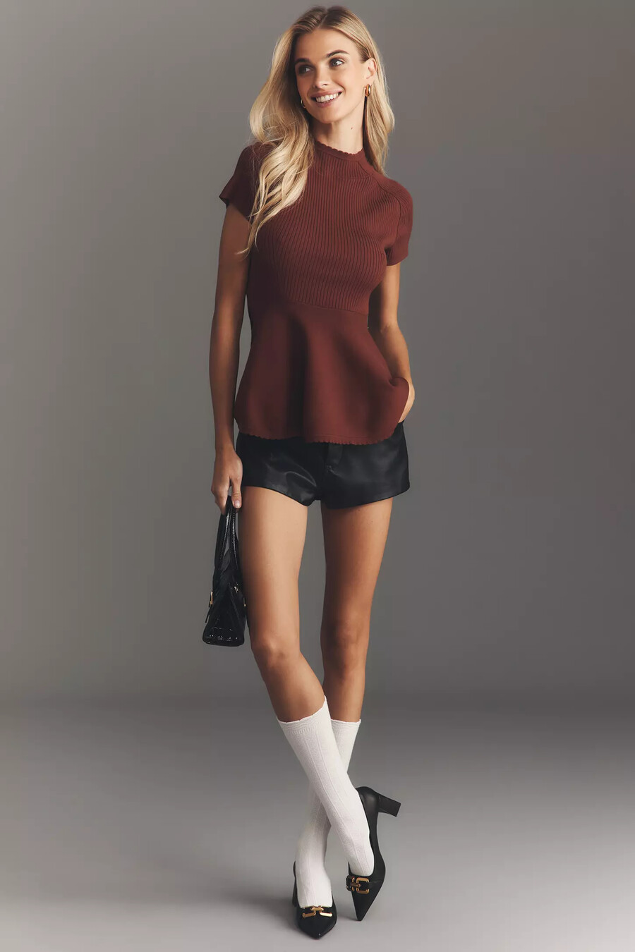 maeve short-sleeve hourglass knit top