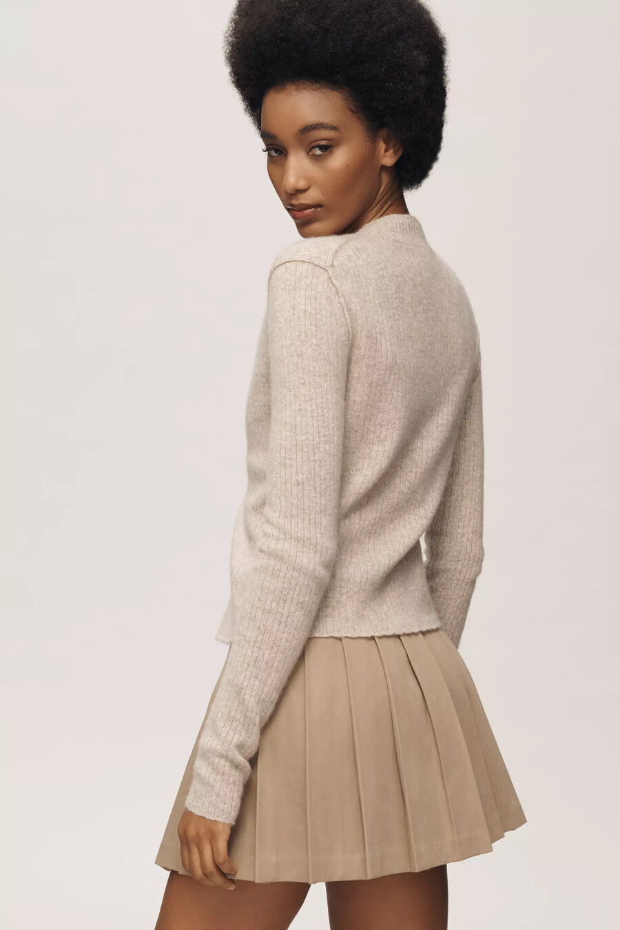 pilcro ribbed cashmere cardigan