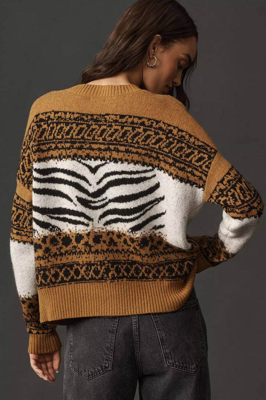 pilcro tiger icon wool-blend jumper