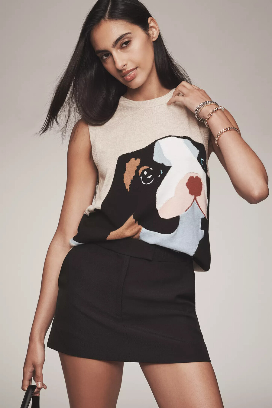 maeve wool blend sleeveless dog sweater vest