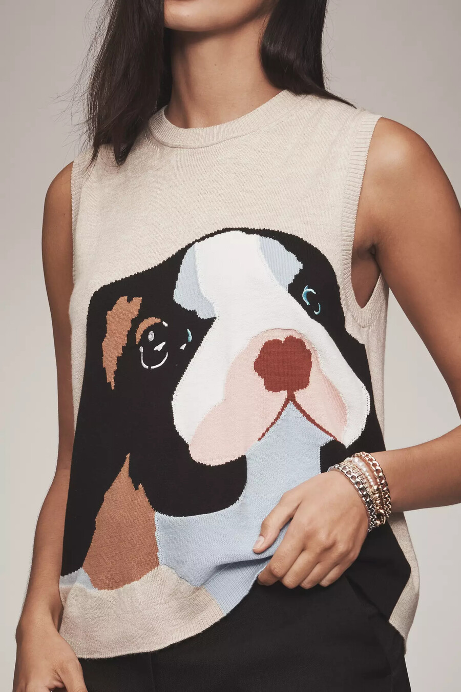 maeve wool blend sleeveless dog sweater vest