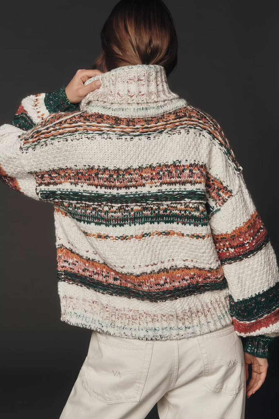 pilcro patchwork turtleneck jumper