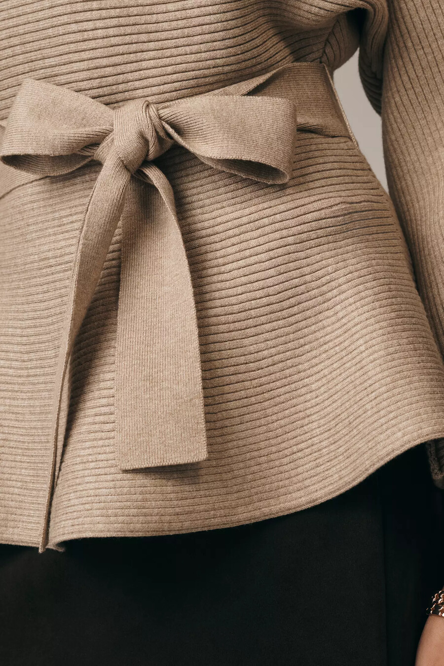 maeve ribbed belted jumper