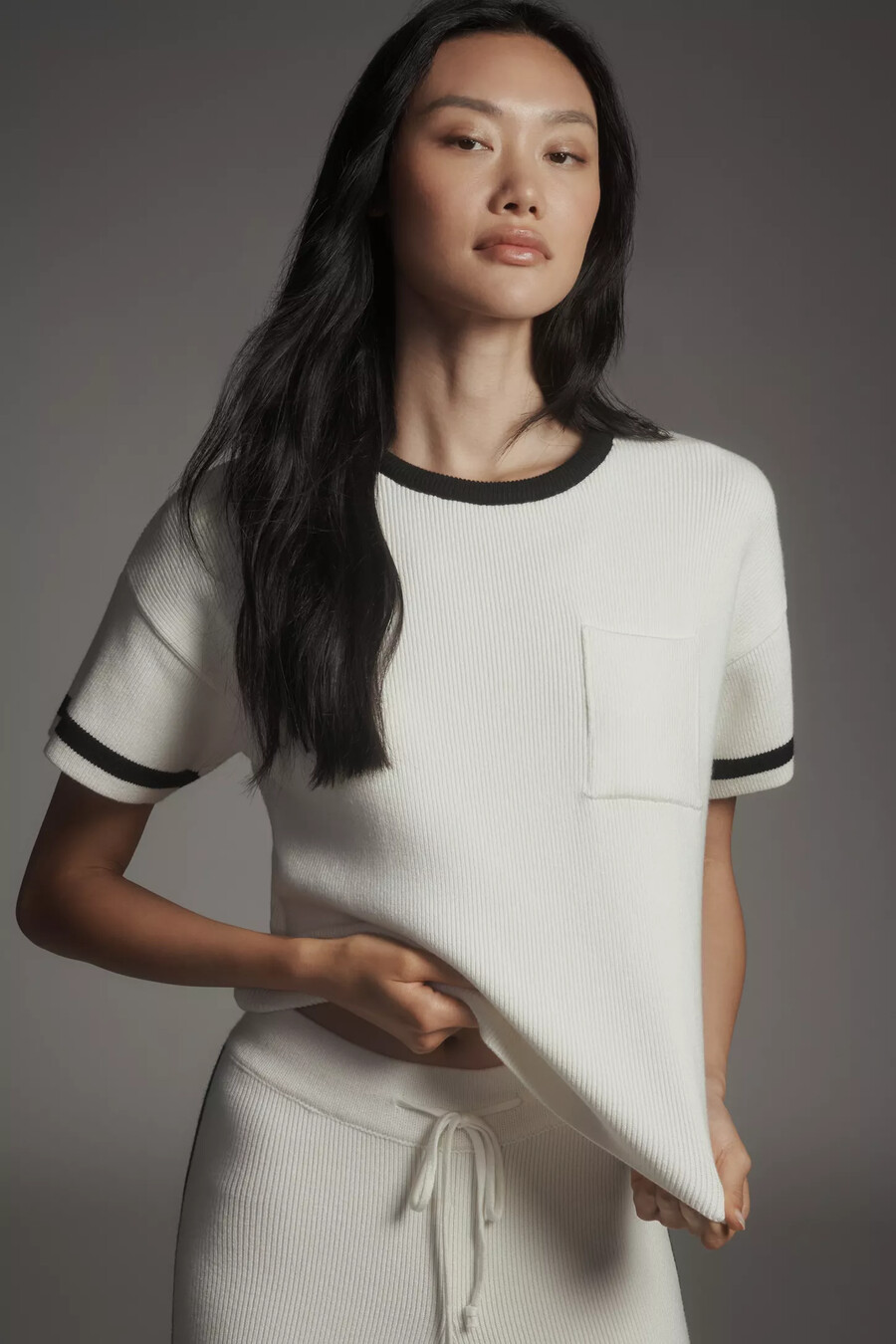 maeve crew-neck boxy knit t-shirt