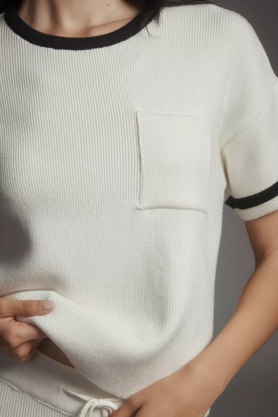 maeve crew-neck boxy knit t-shirt