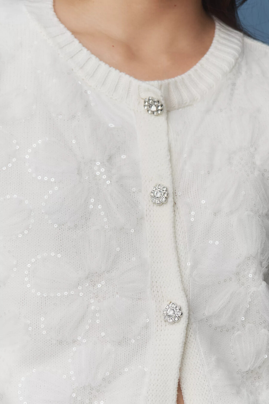 maeve short-sleeve floral embellished cardigan