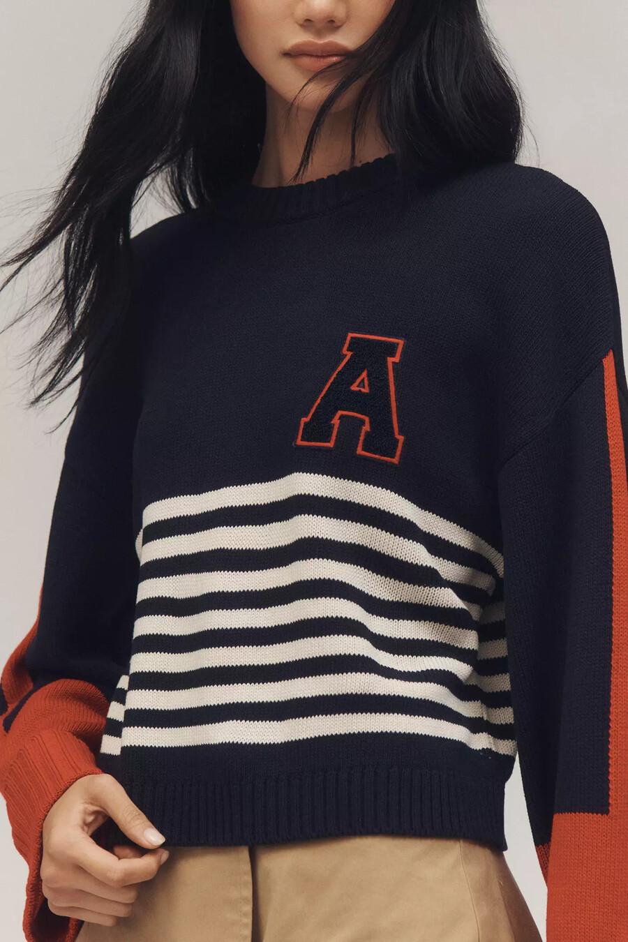 maeve sporty crew-neck pullover jumper