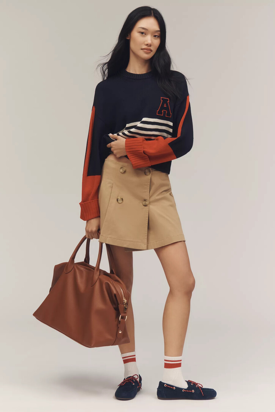maeve sporty crew-neck pullover jumper