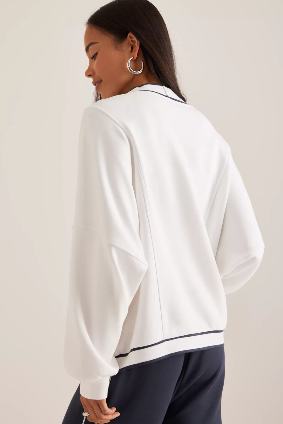 varley decker contrast piping cardigan