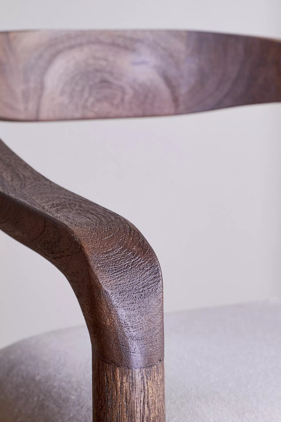 nkuku anbu acacia upholstered counter chair