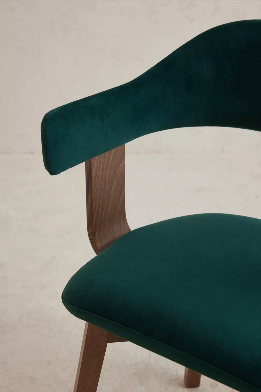 brooke velvet-upholstered beech wood swivel dining chair