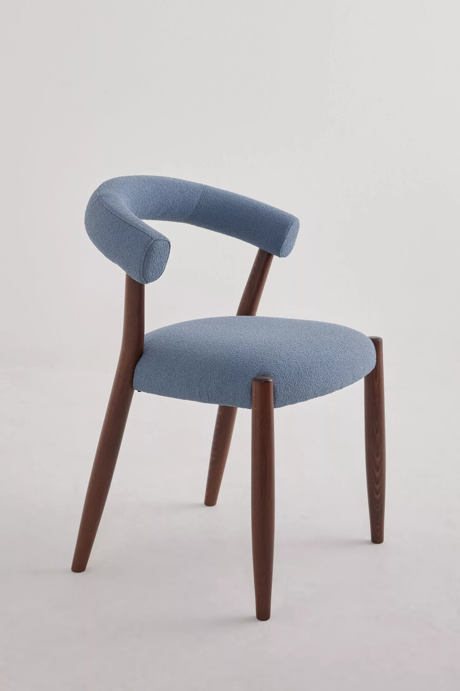 elsa aquaclean boucle-upholstered beech wood dining chair