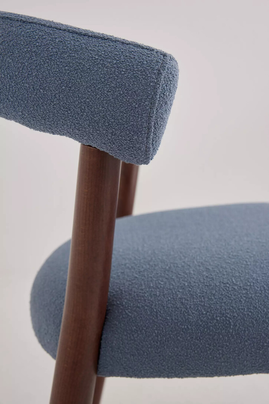 elsa aquaclean boucle-upholstered beech wood dining chair