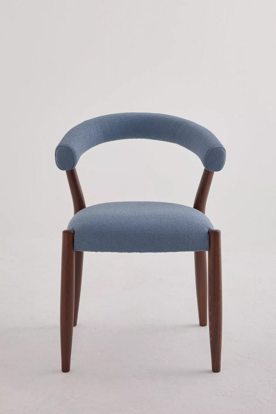 elsa aquaclean boucle-upholstered beech wood dining chair