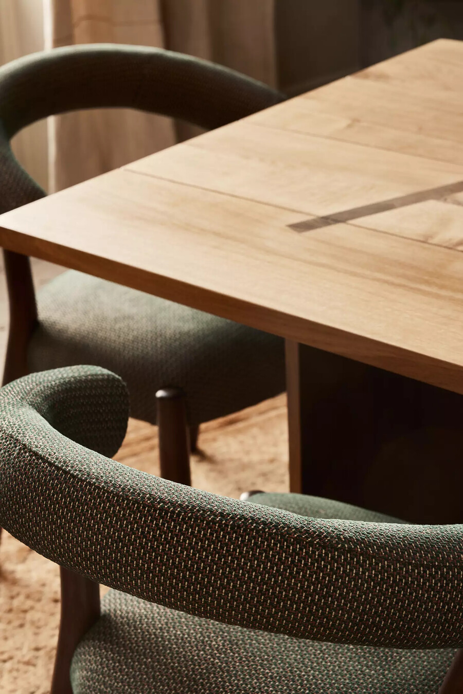 elsa orezza weave-upholstered beech wood dining chair