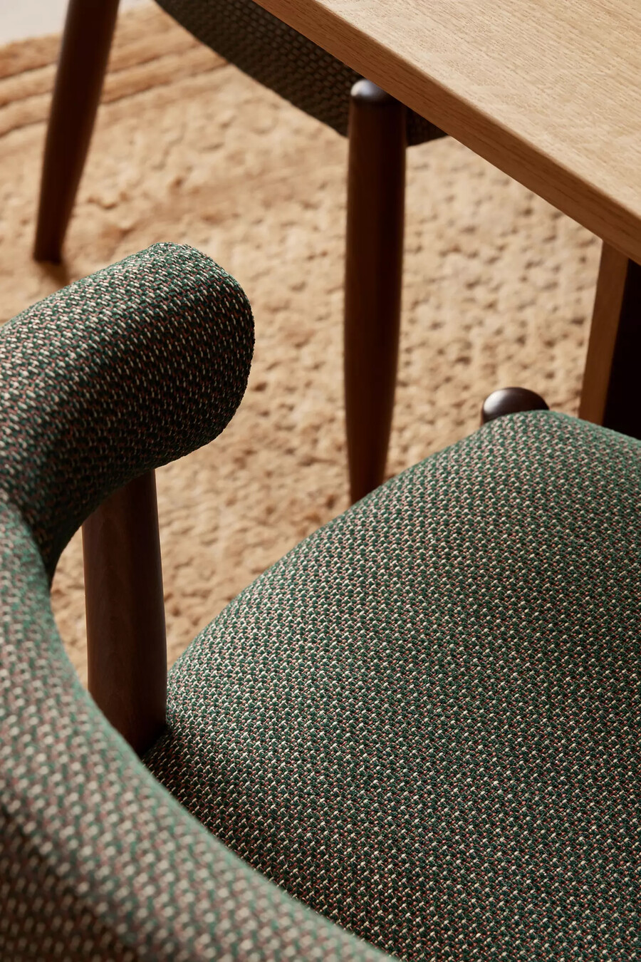 elsa orezza weave-upholstered beech wood dining chair