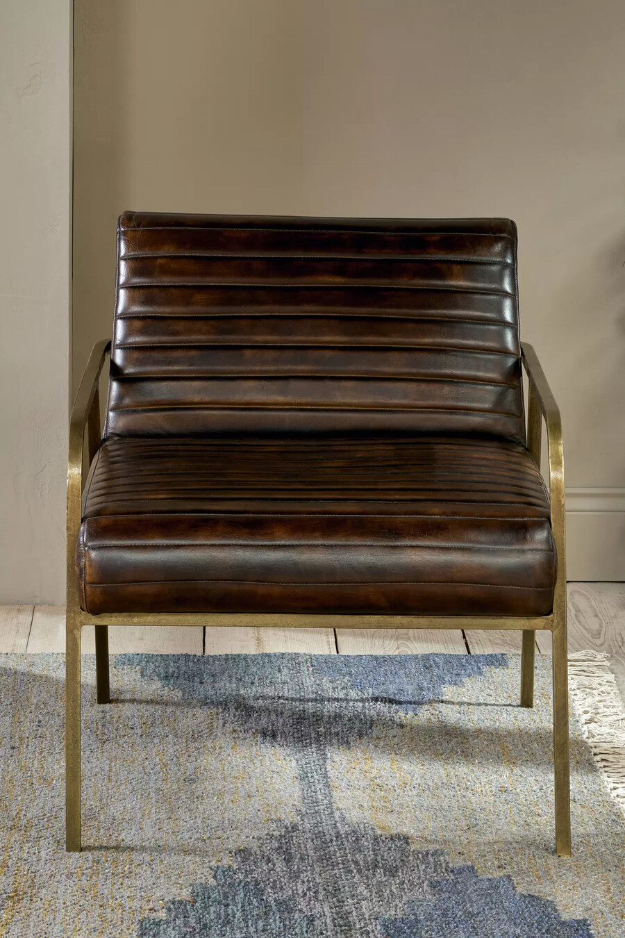 nkuku mirai ribbed leather armchair
