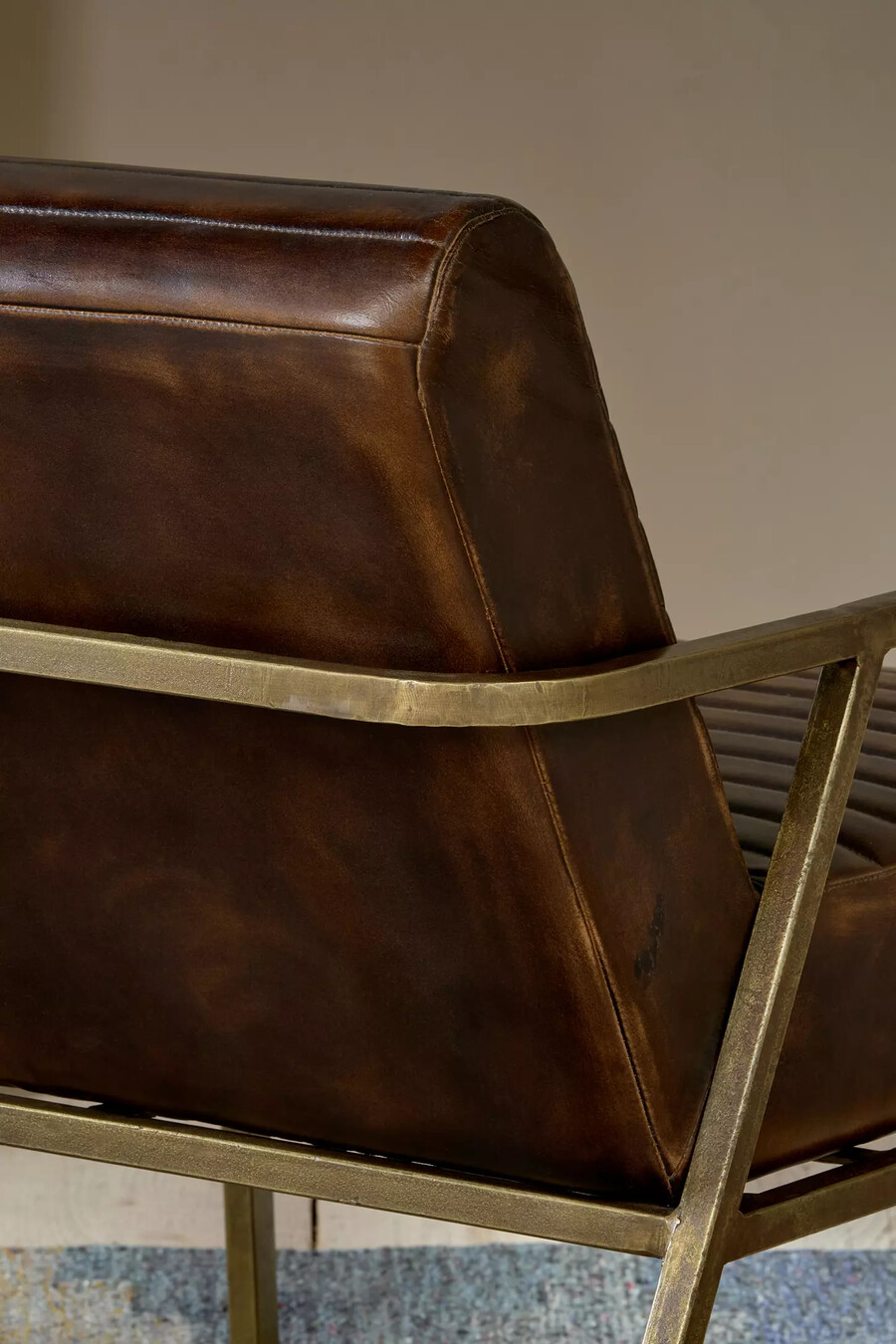 nkuku mirai ribbed leather armchair