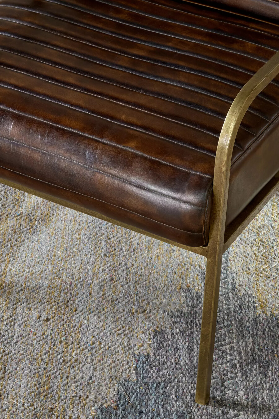 nkuku mirai ribbed leather armchair