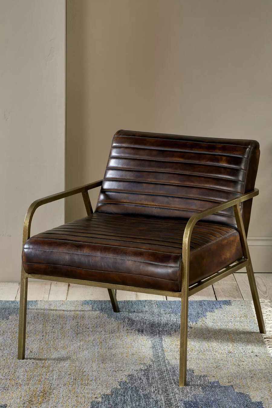 nkuku mirai ribbed leather armchair