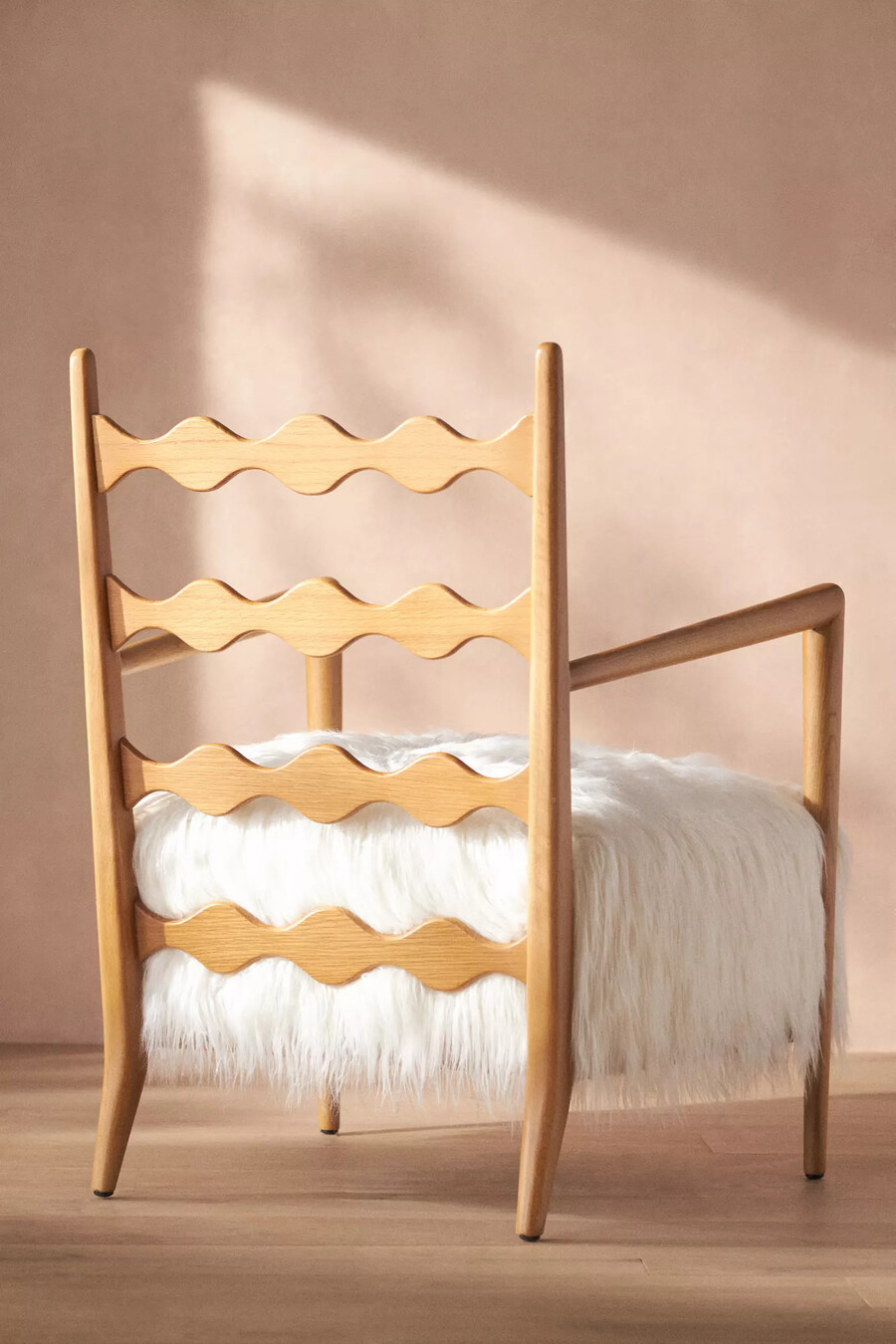 katie hodges faux fur accent chair