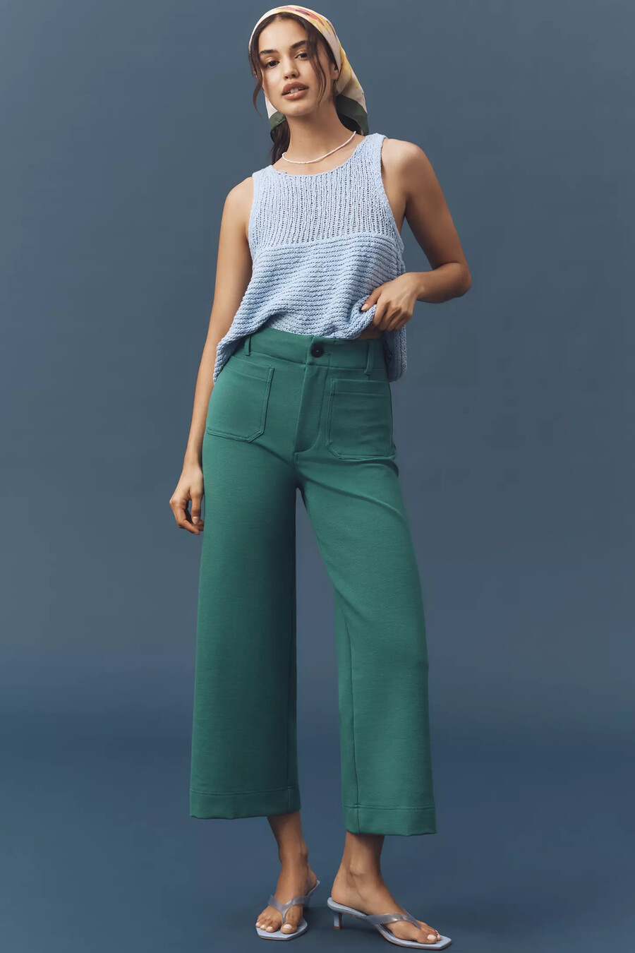 the colette knit crop wide-leg trousers by maeve