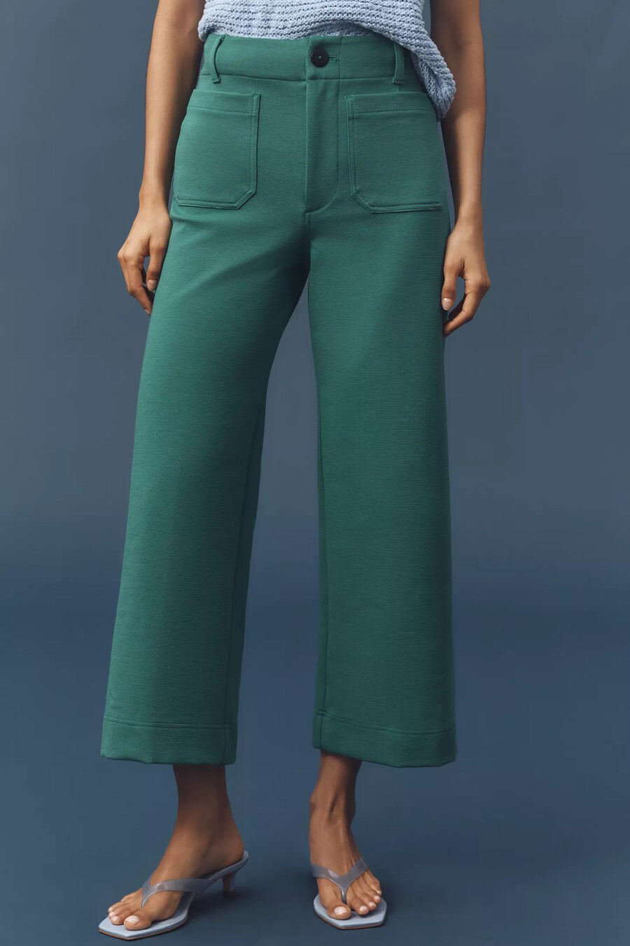the colette knit crop wide-leg trousers by maeve