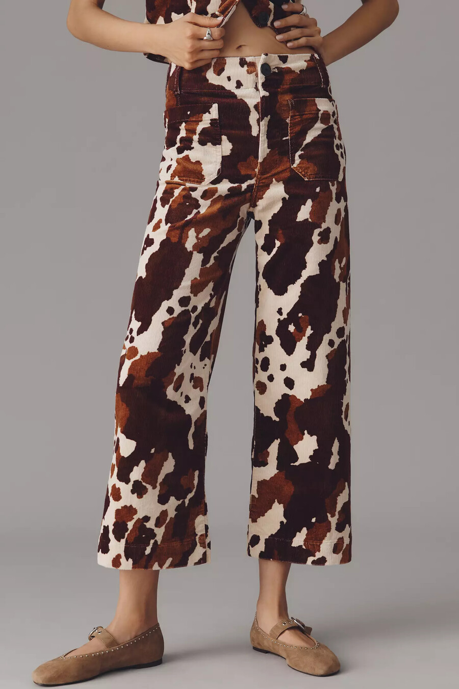 the colette cropped wide-leg trousers by maeve corduroy edition