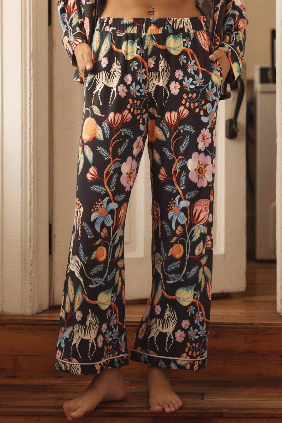 the briar piped pyjama bottoms
