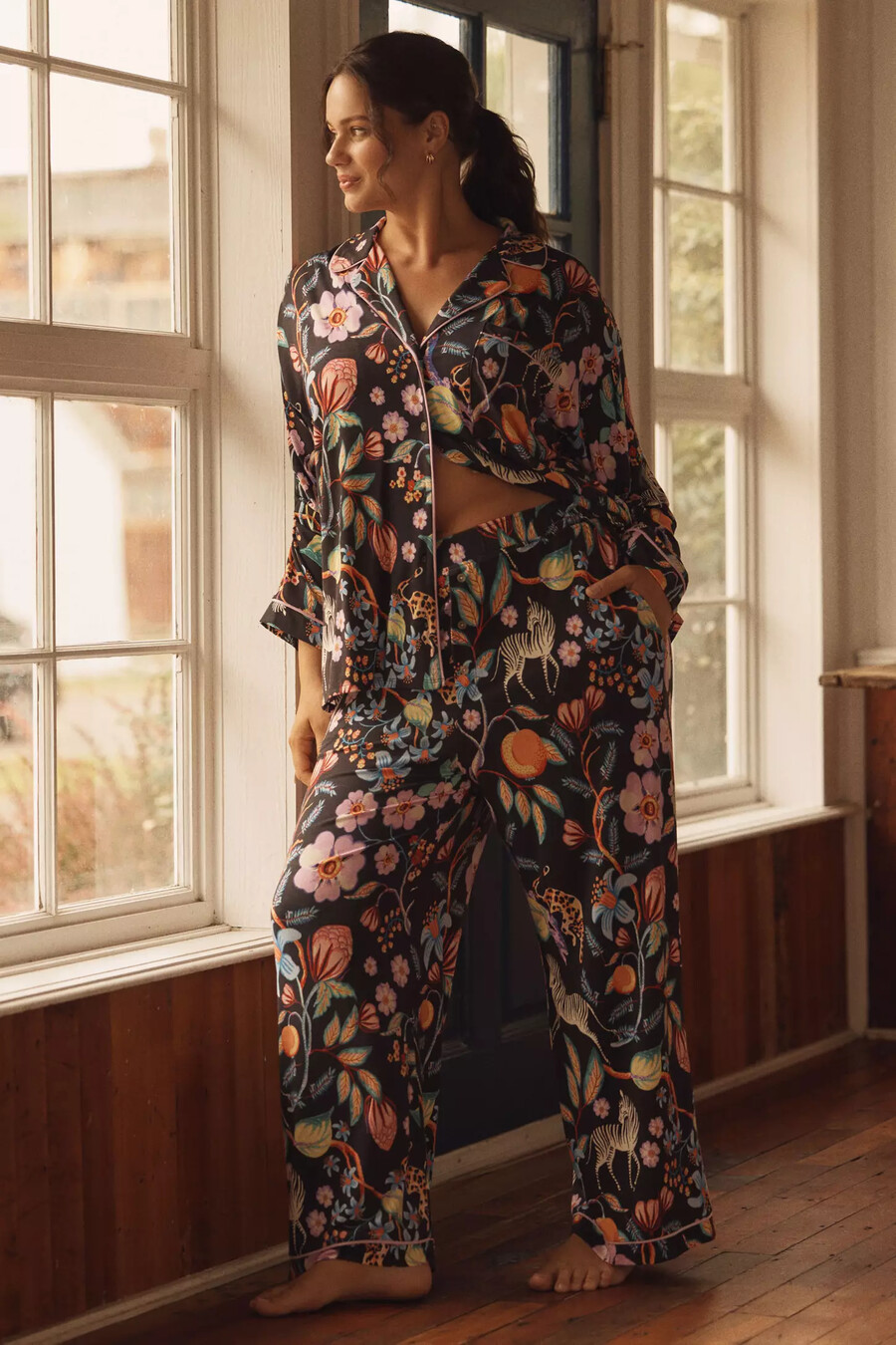 the briar piped pyjama bottoms