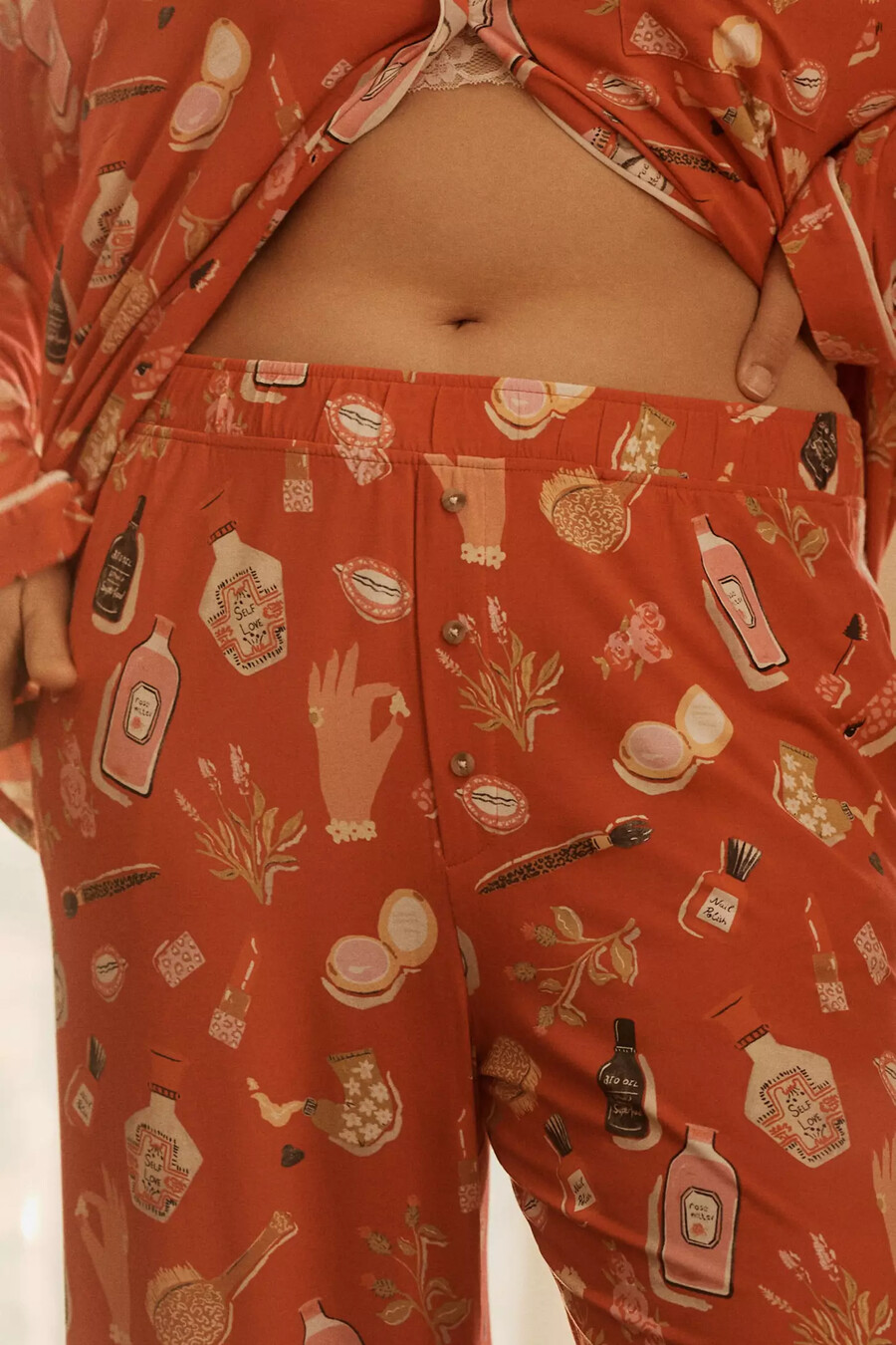 the briar piped pyjama bottoms