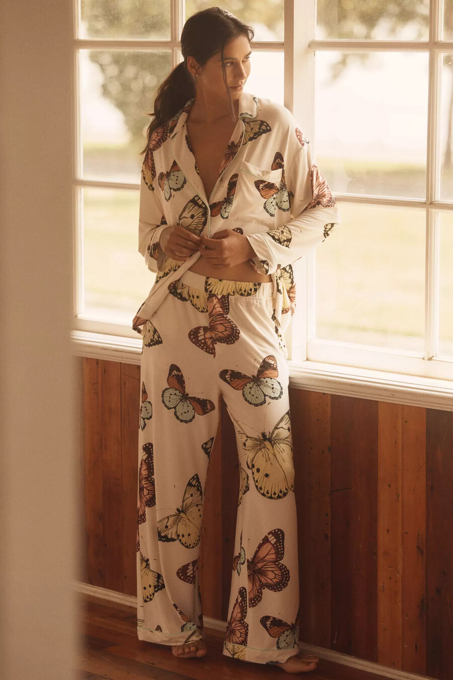 the briar piped pyjama bottoms