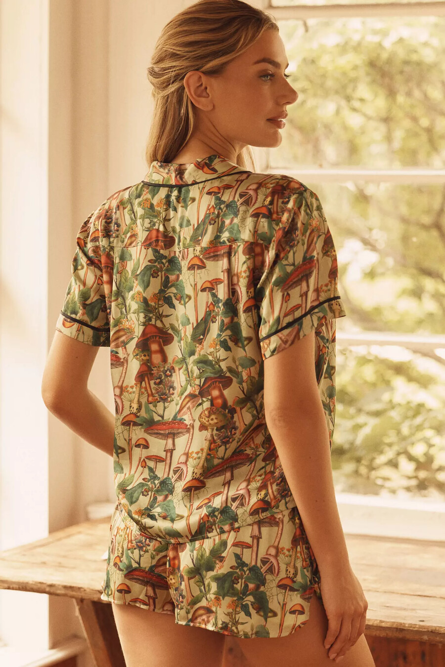 by anthropologie silky patterned pyjama top