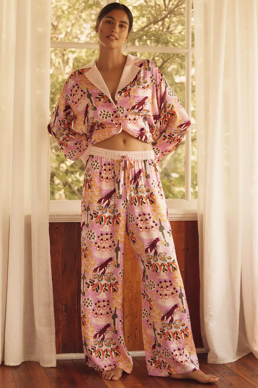 by anthropologie silky pyjama bottoms