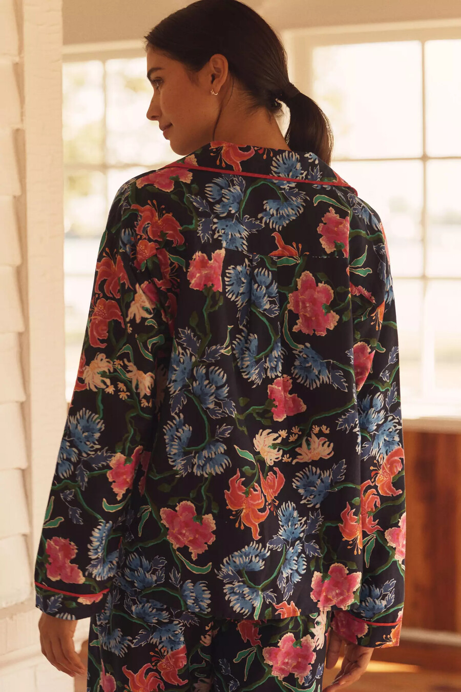 lyrebird long-sleeve flannel pyjama shirt