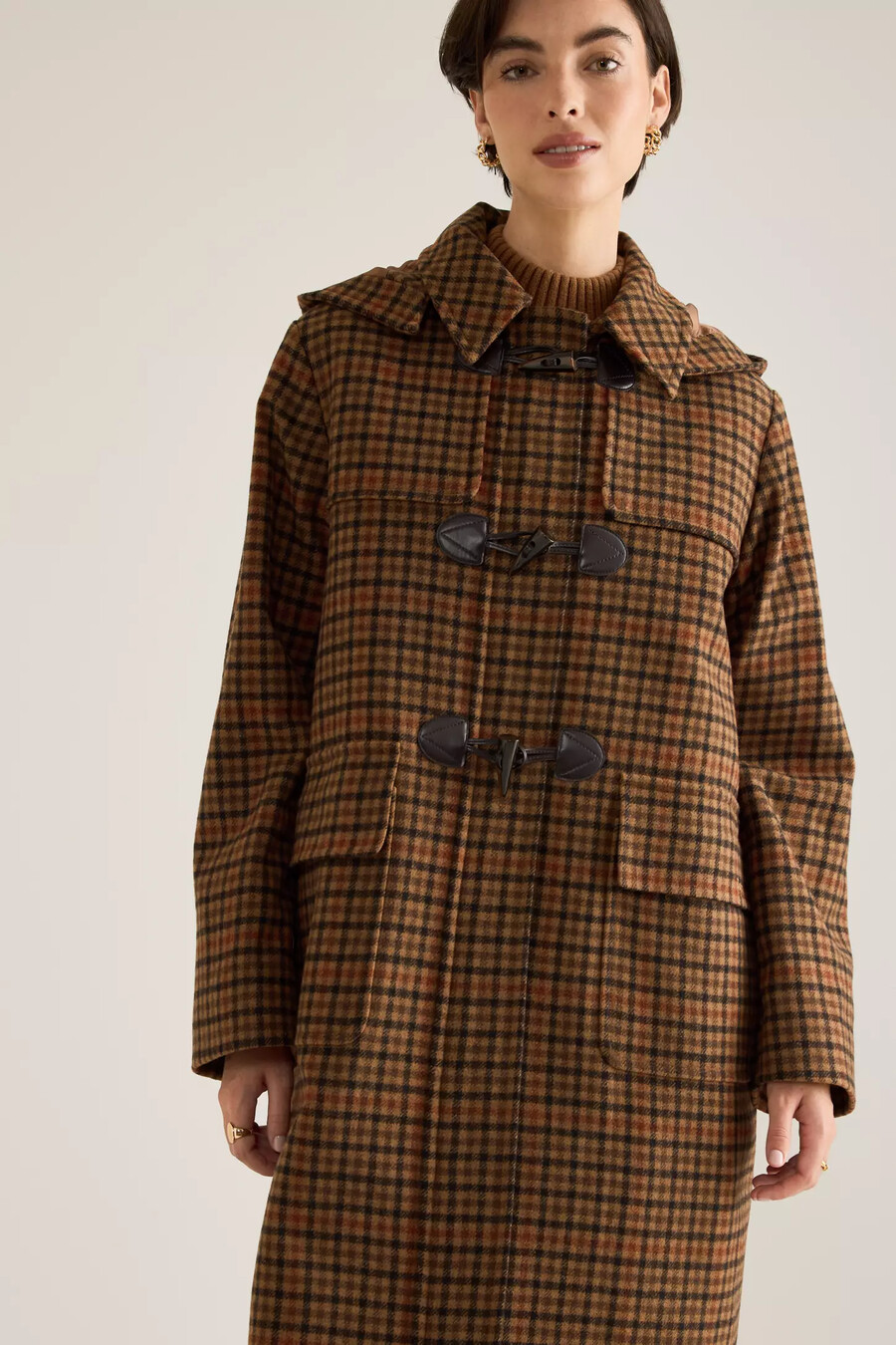 barbour melody check duffle coat