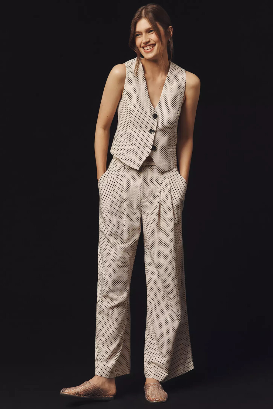 maeve polka dot waistcoat