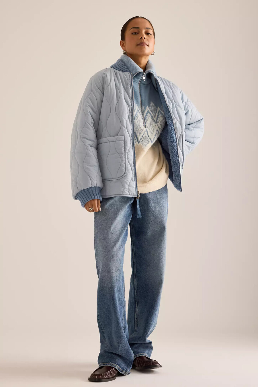 varley serina reversible quilt jacket