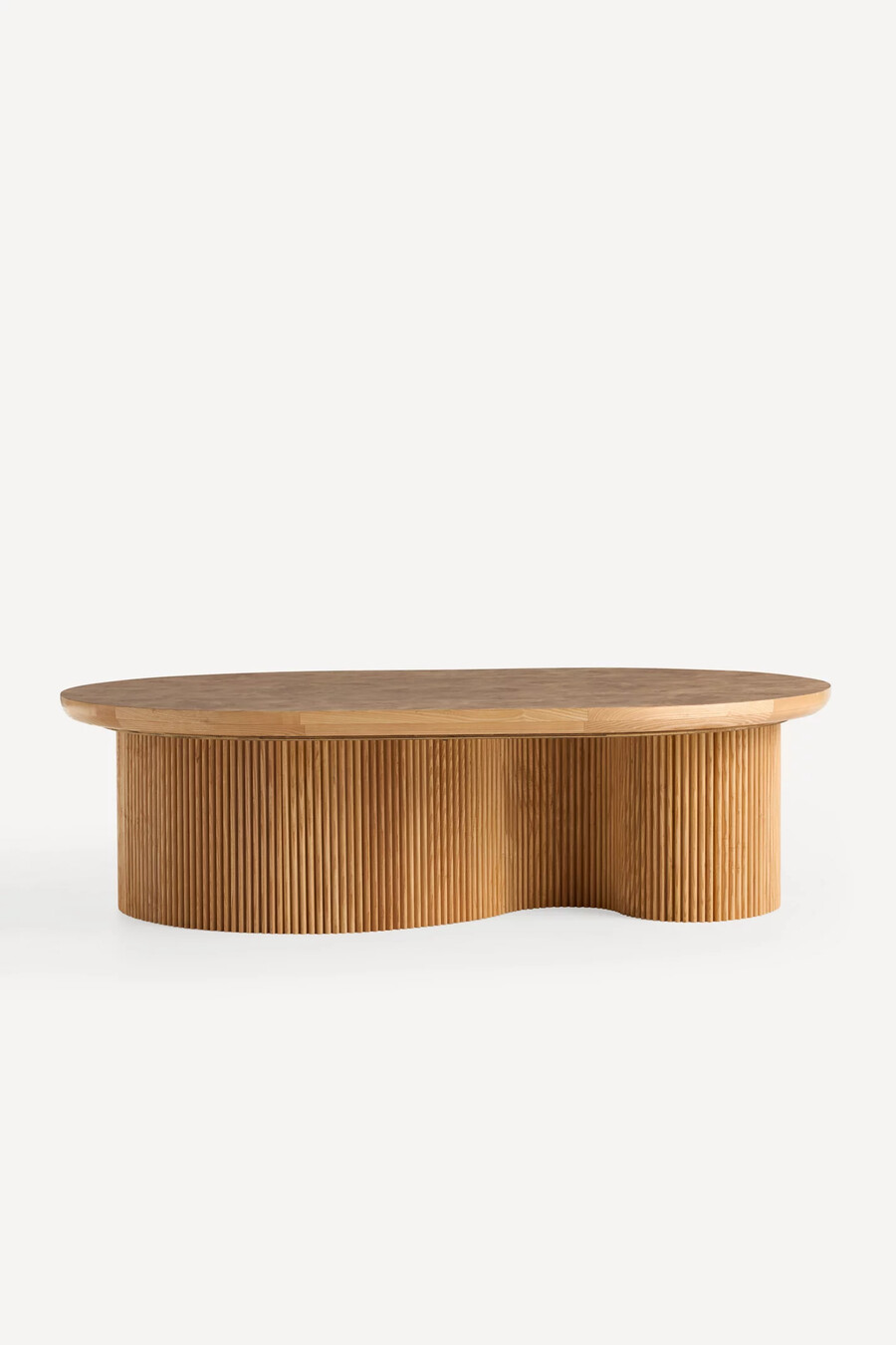 scout burl wood fluted coffee table
