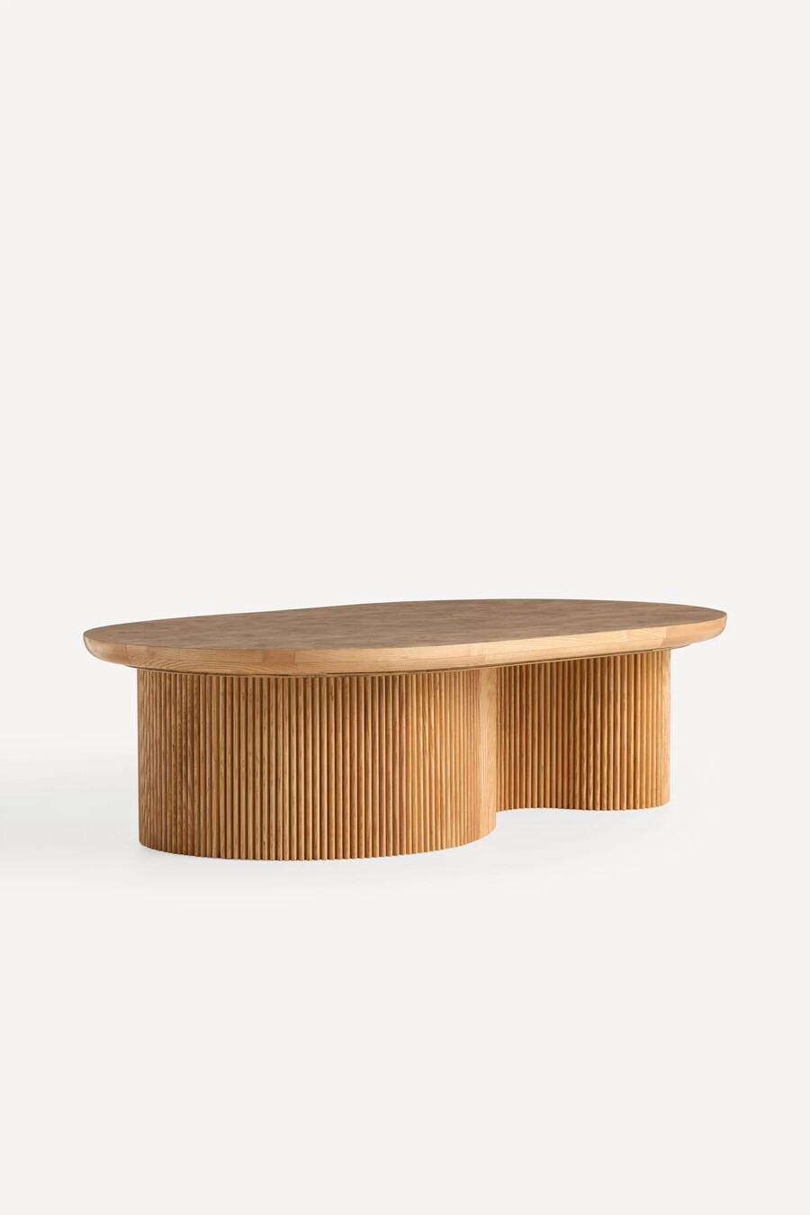 scout burl wood fluted coffee table