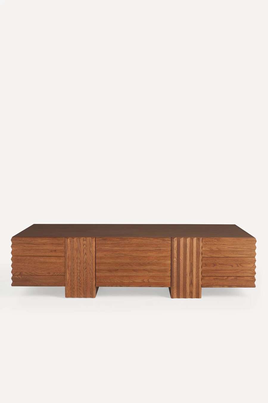 omari carved oak rectangle coffee table